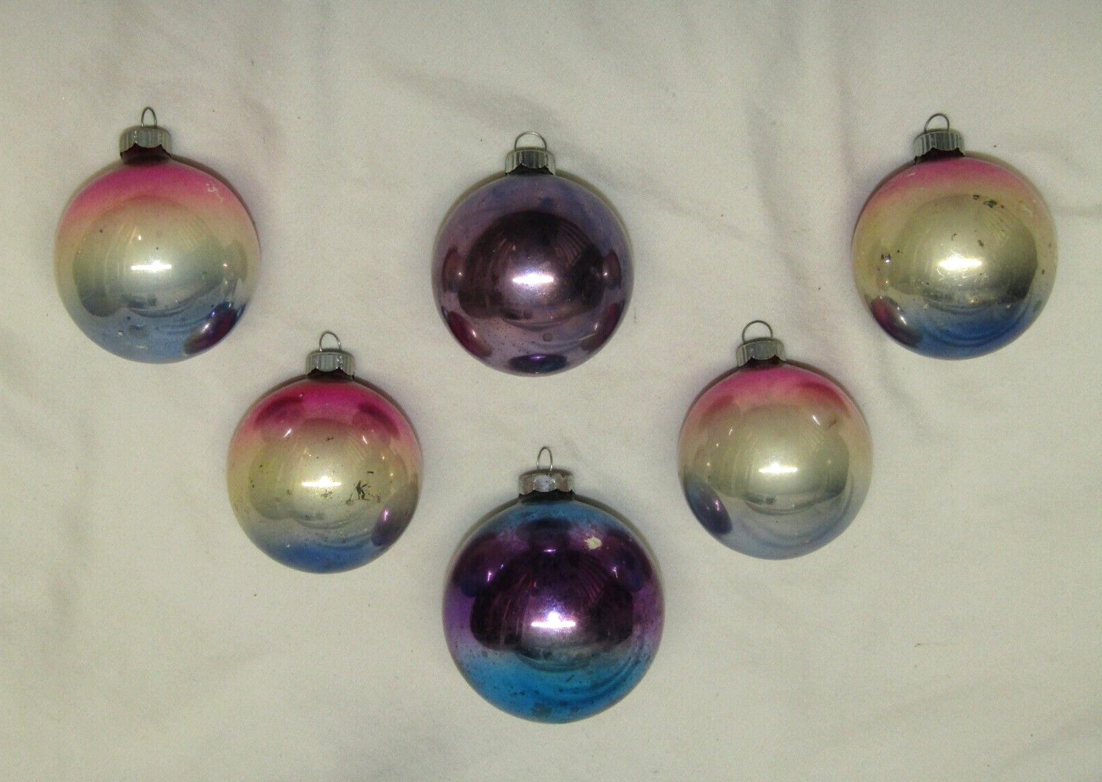 USA Antique Glass Shiny Brite Rainbow Ball Christmas Ornament Vintage 1950\'s