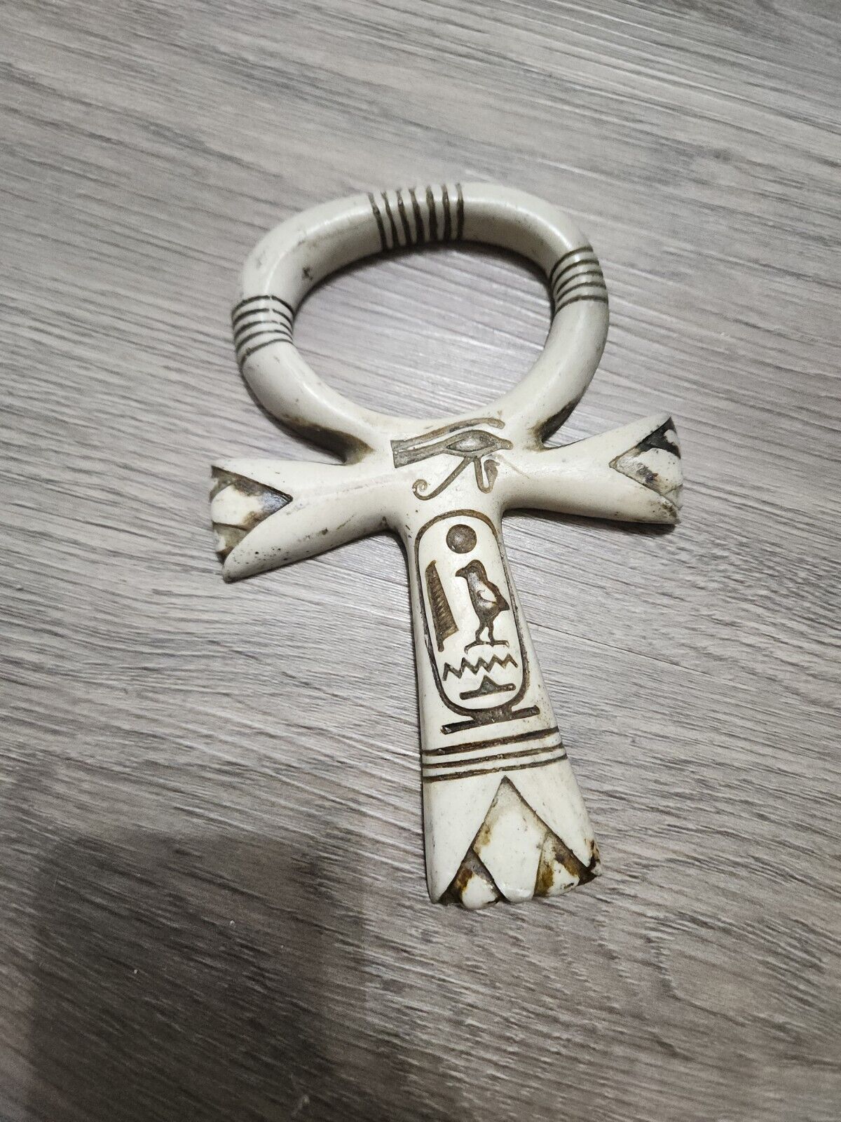 Ancient Egyptian Ankh Handmade from Lime stone Carved Decor Altar Piece Egypt