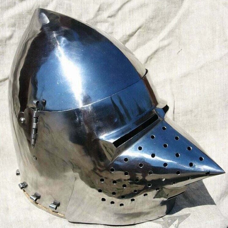 Pig Face Helmet Steel Medieval Combat Bascinet Helmet SCA HNB 