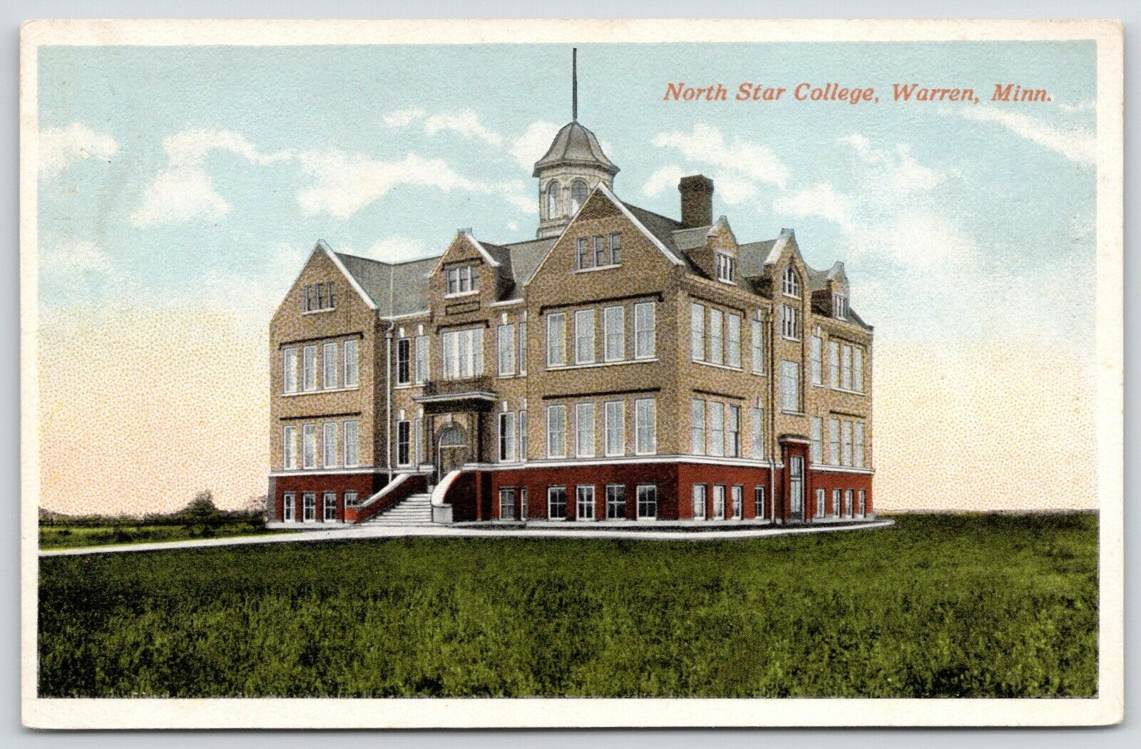 Warren Minnesota~North Star College~Business~Lutheran~Closed 1936~1920s Postcard