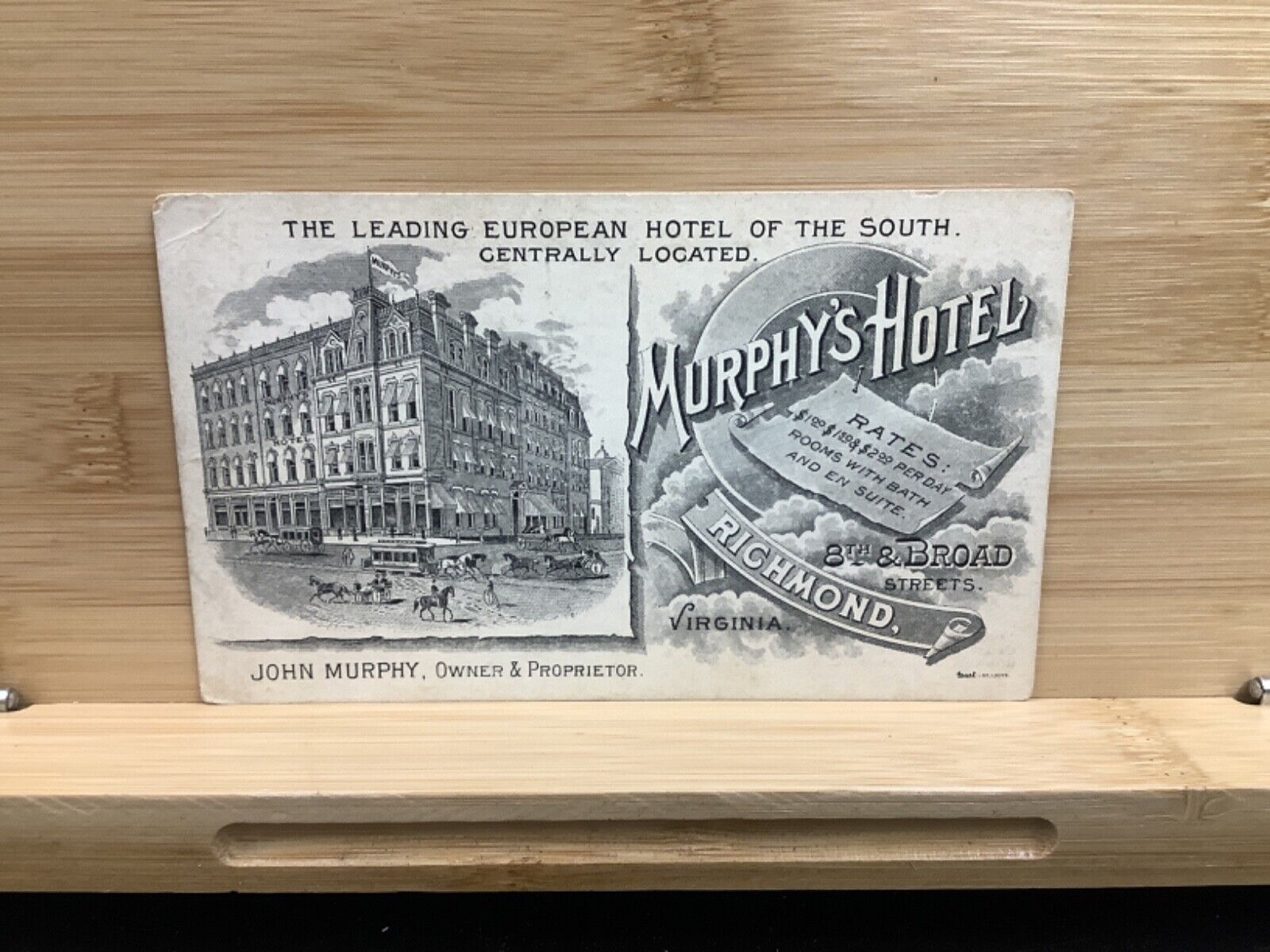 C. 1880s Murphy’s Hotel Richmond Virginia Illustrated Advertisement Card