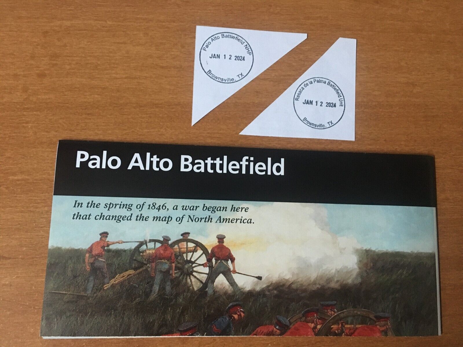Palo Alto Battlefield National Hist.P. Unigrid Brochure Map+Park Passport stamps