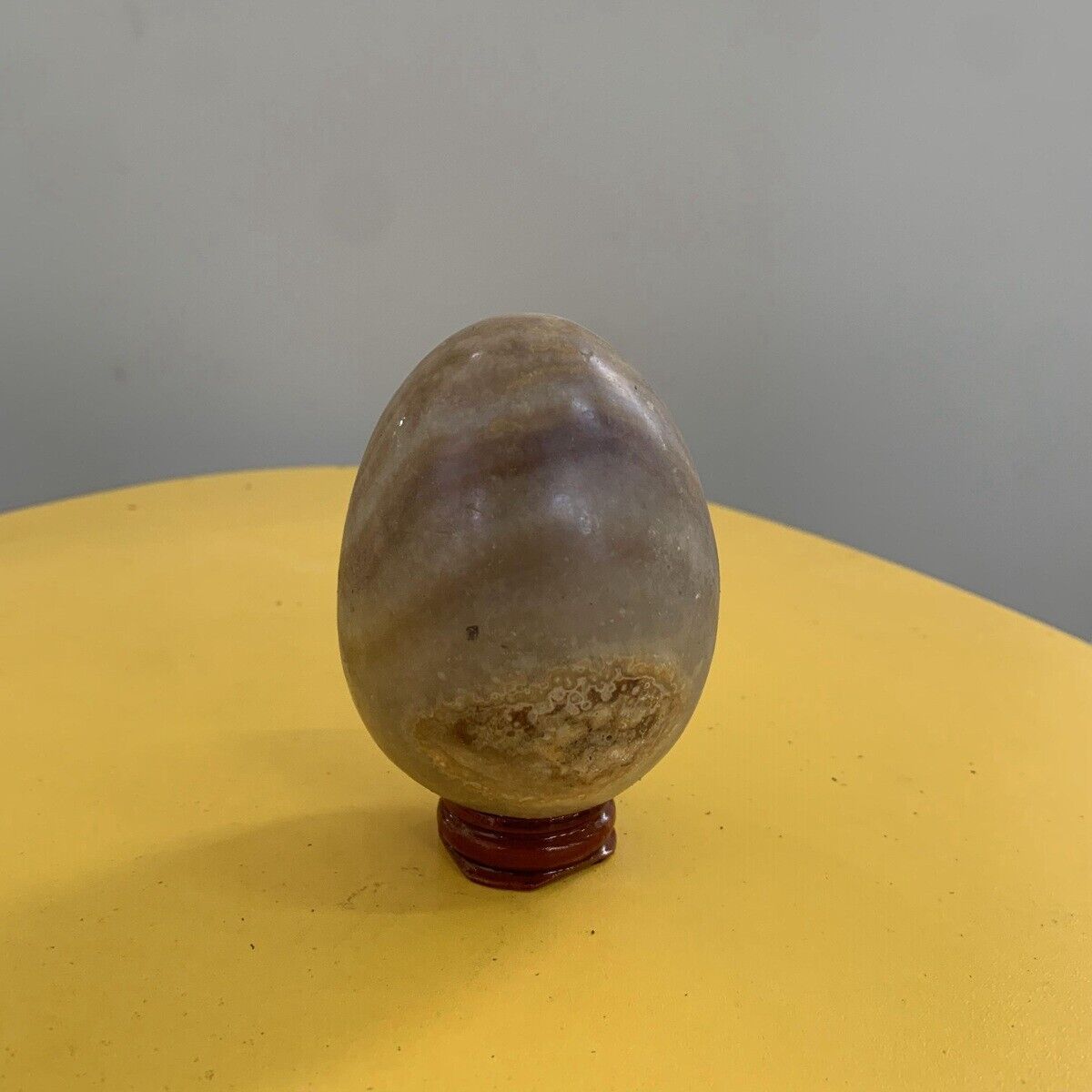 420g Natural Yellow Jade Plated Crystal Egg Quartz Healing Energy Decoration