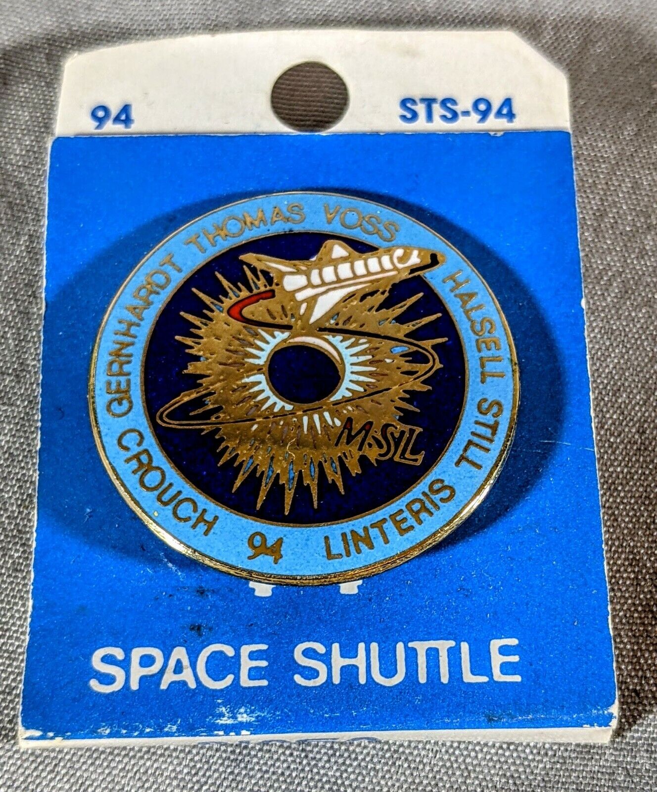 LMH Pin Pinback NASA MSL Space Shuttle Columbia 1997 STS-94 Thomas Voss Still 