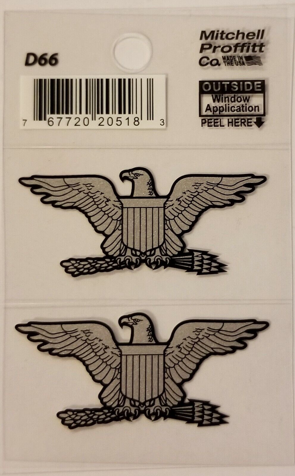 O-6 SILVER BIRD 2 ON ONE SHEET STICKER - DECAL - MADE IN THE USA