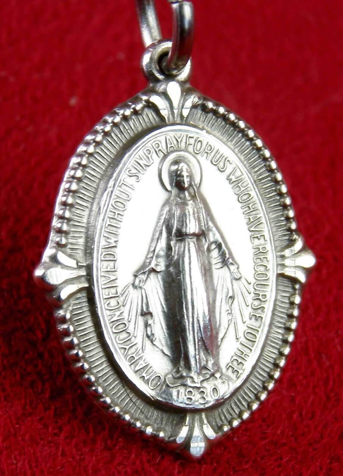 Carmelite Nun's Vintage Sterling Catherine Labouré Catholic Miraculous Medal