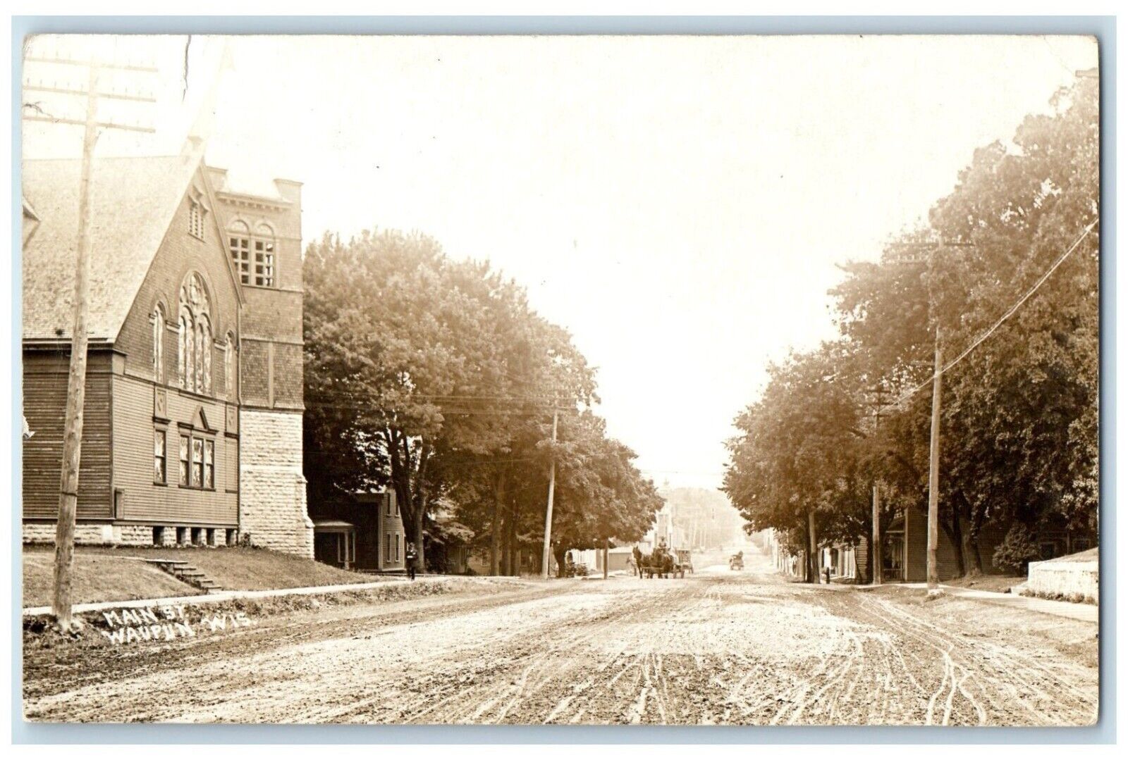 1912 Main Street  Church Waupun Wisconsin WI RPPC Photo Antique Postcard