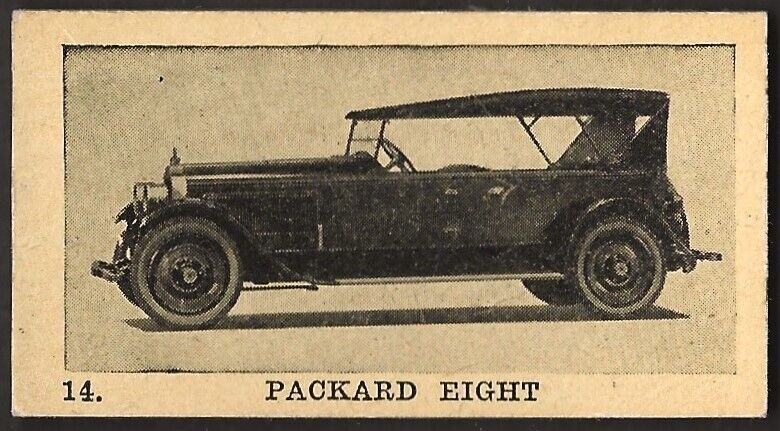 1920\'s Packard Eight Automobile Card V60 Neilson\'s Chocolate #14 Antique Car