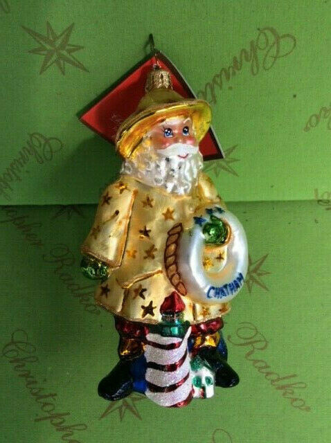 Christopher Radko Seaboard Santa Glass Ornament