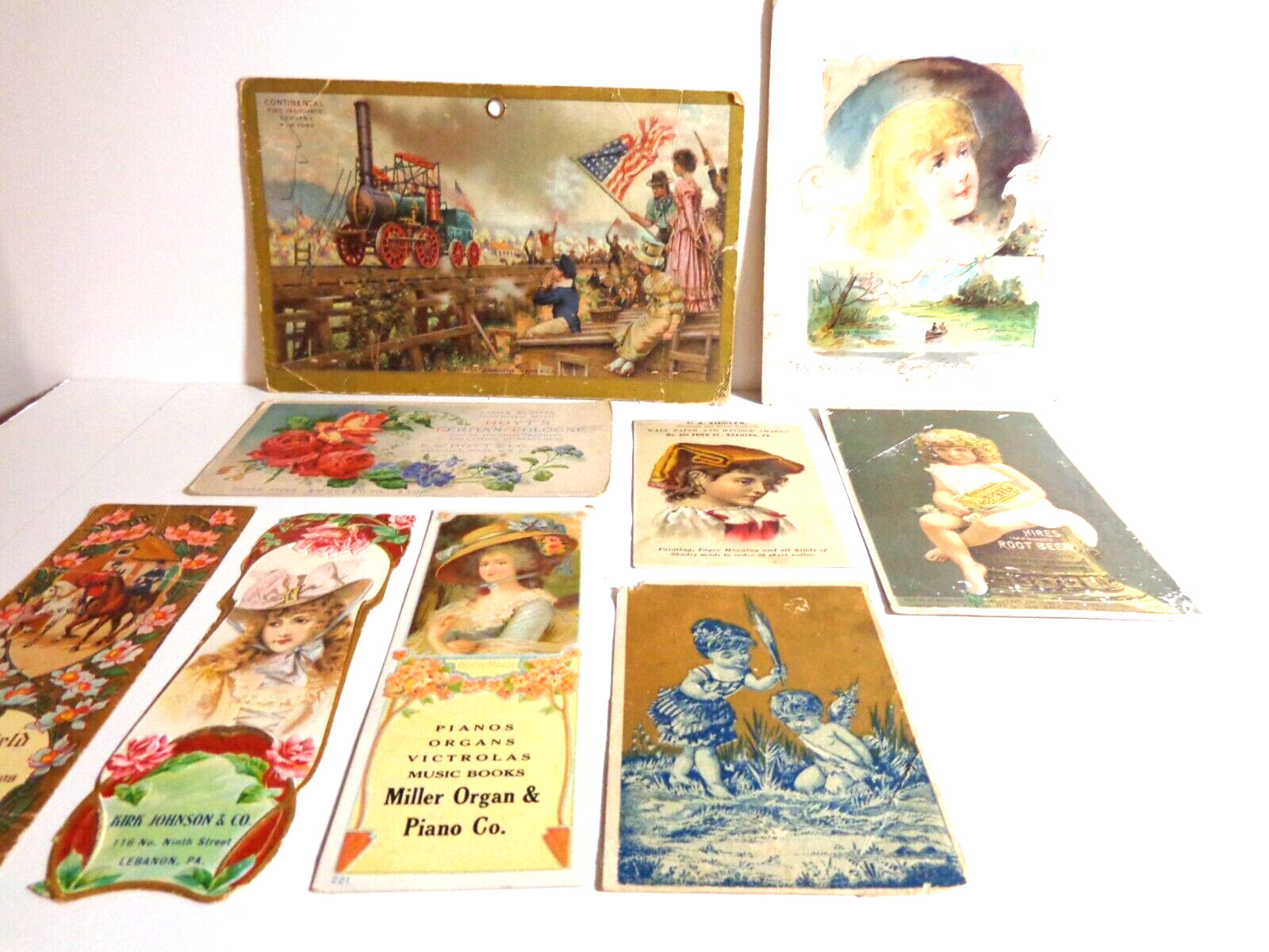 Mixed Lot of 9 Victorian Advertising Trade Cards