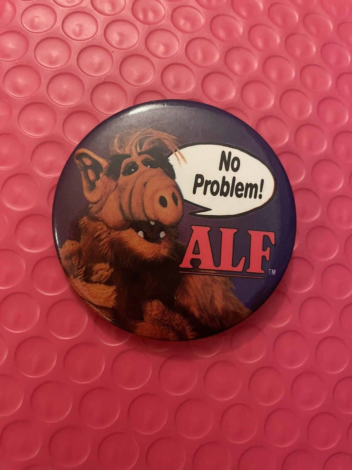 Vintage ALF No Problem Button Retro Promo Pinback Pin 1986 80s