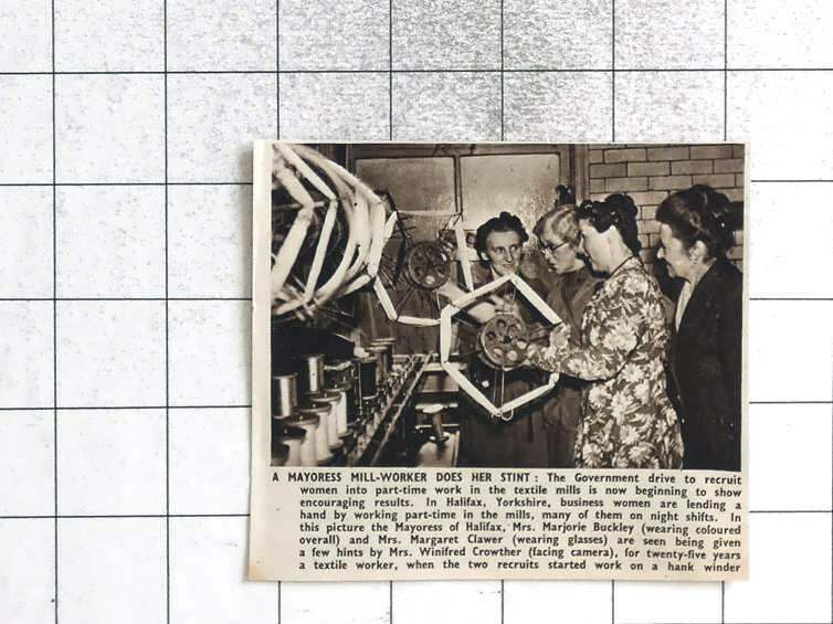 1948 Mayor Of Halifax Marjorie Buckley In Textile Mill, Winifred Crowther