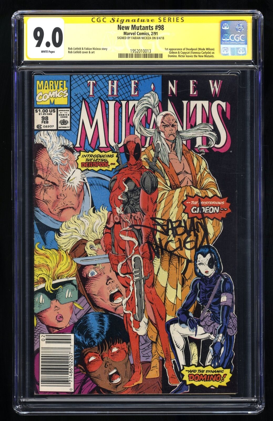 New Mutants #98 CGC VF/NM 9.0 Signed SS Nicieza Newsstand Variant Marvel 1991