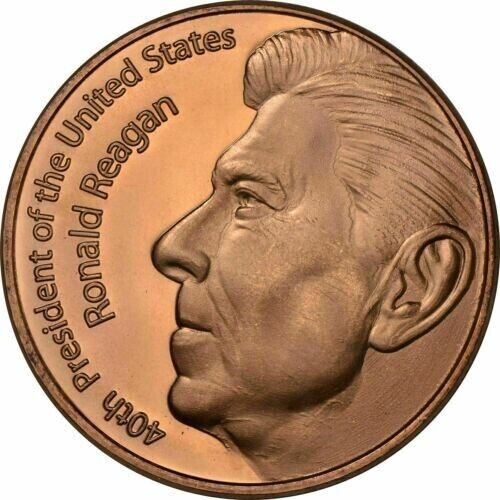 RONALD REAGAN 40th PRESIDENT  1 oz. Copper Round Coin.