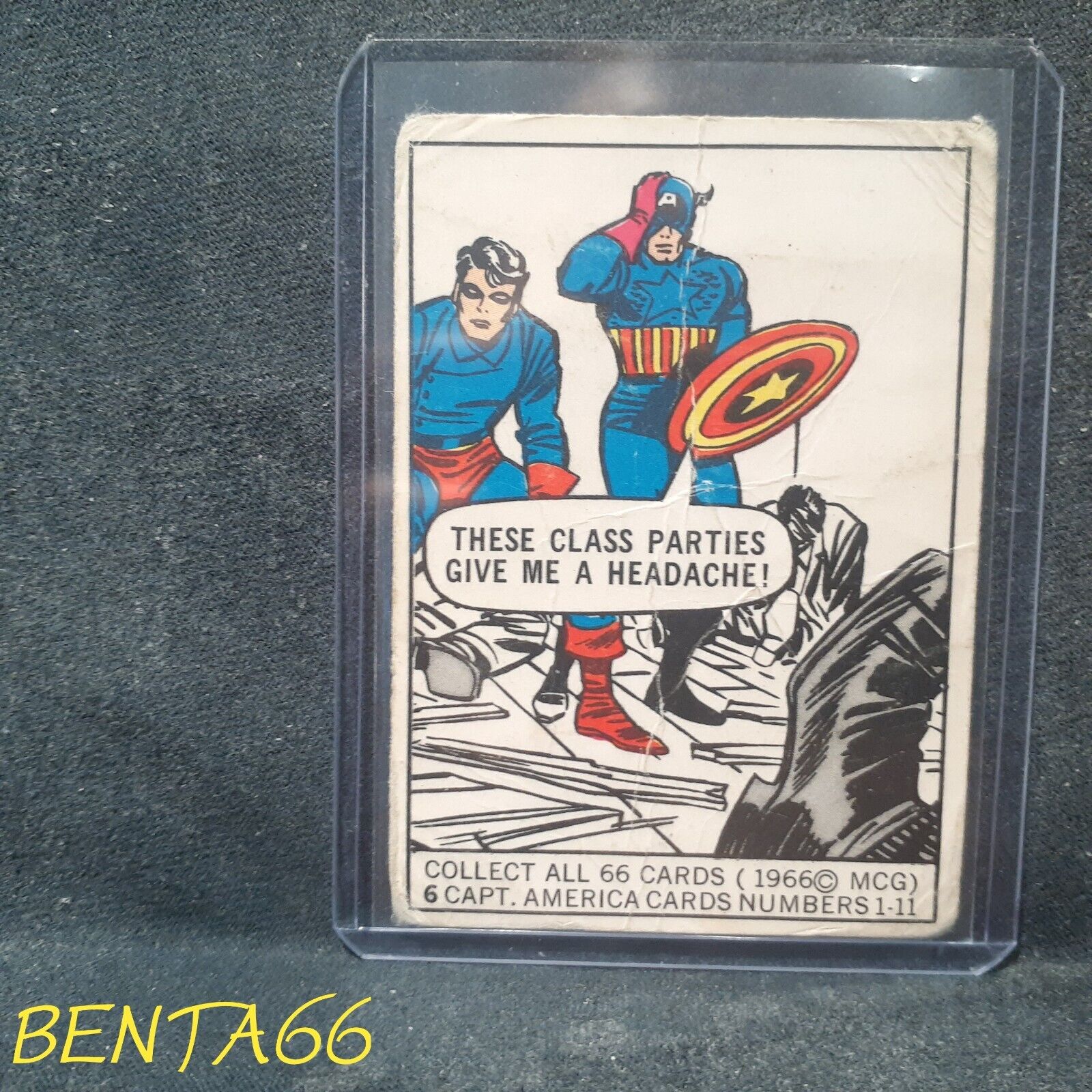1966 Donruss Marvel Super Heroes 🔥 Captain America #6 These Class Parties Give