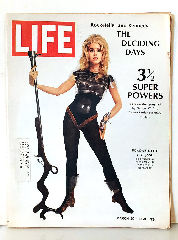 LIFE Magazine March 29 1968 Jane Fonda as Barbarella Vintage Bats Rockefeller
