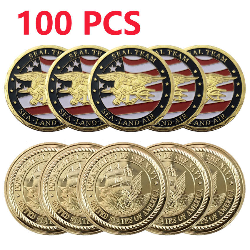 100 PCS Challenge Coin Naval Special Warfare US Navy Seal Team Military Collect
