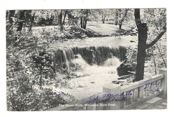 Minneapolis MI Minneopa State Park Upper Water Fall  Vintage Postcard