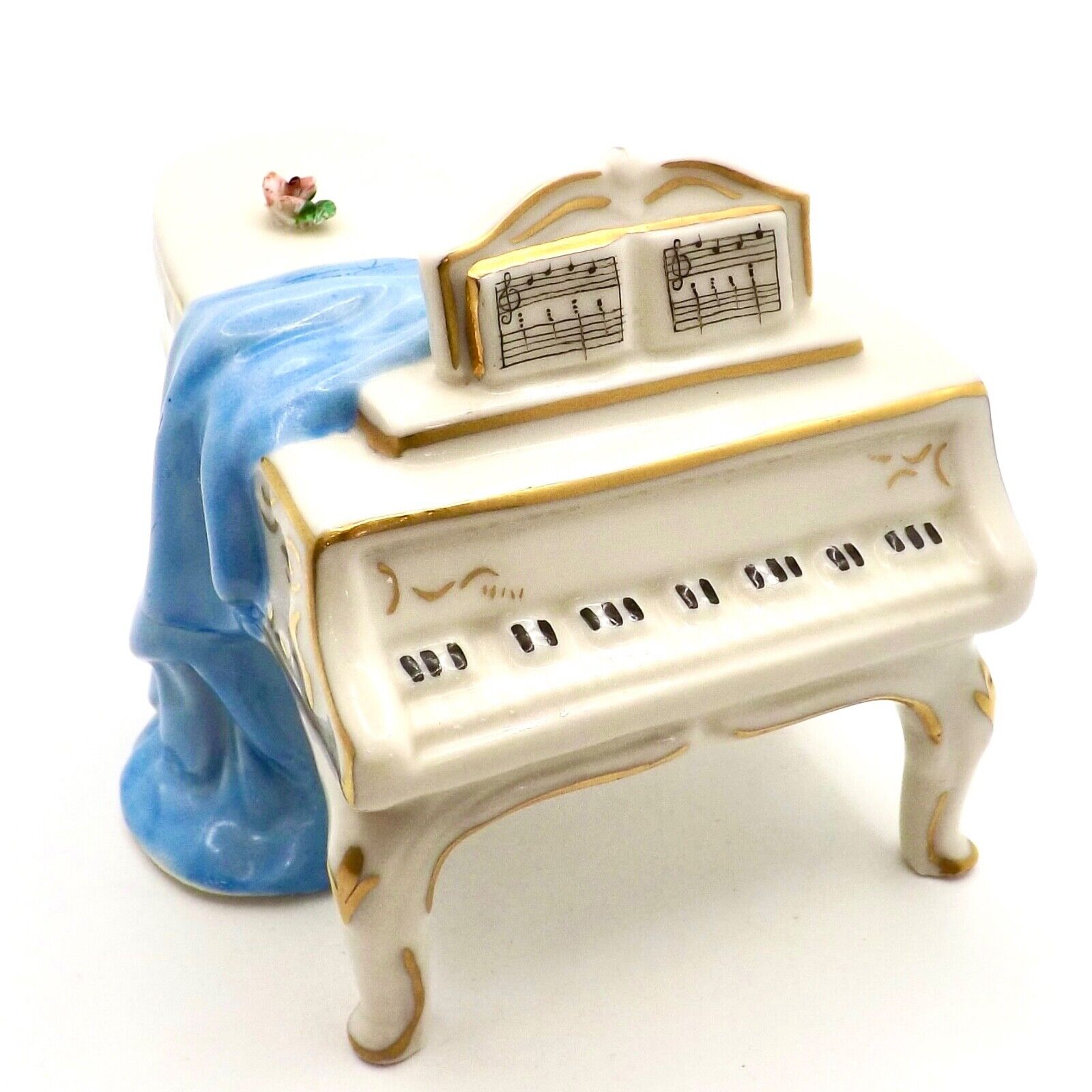 Frankenthal Wessel Handgemalt Dresden Germany Piano Figurine Miniature Antique