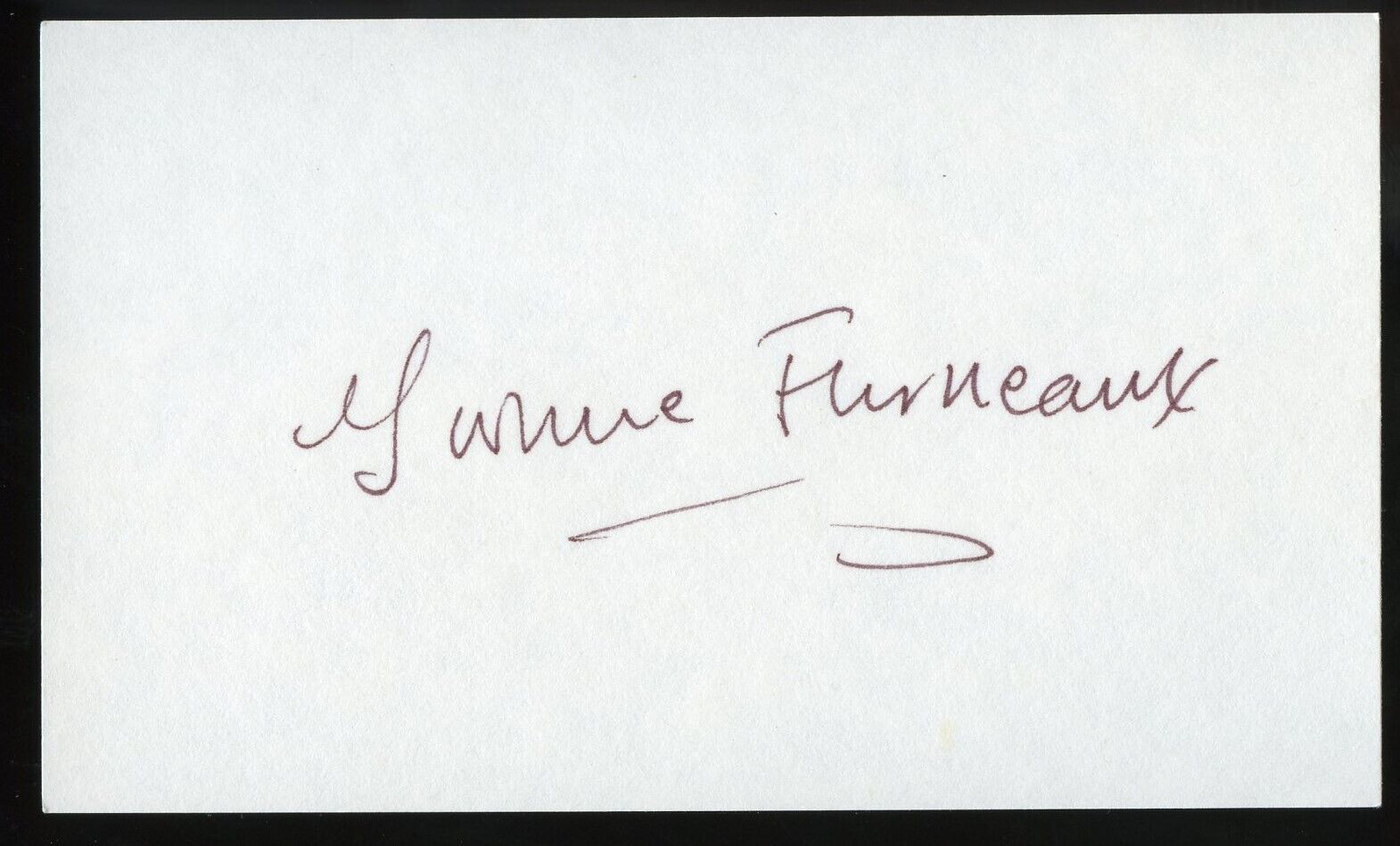 Yvonne Furneaux signed autograph auto 3x5 Cut French-British Actress
