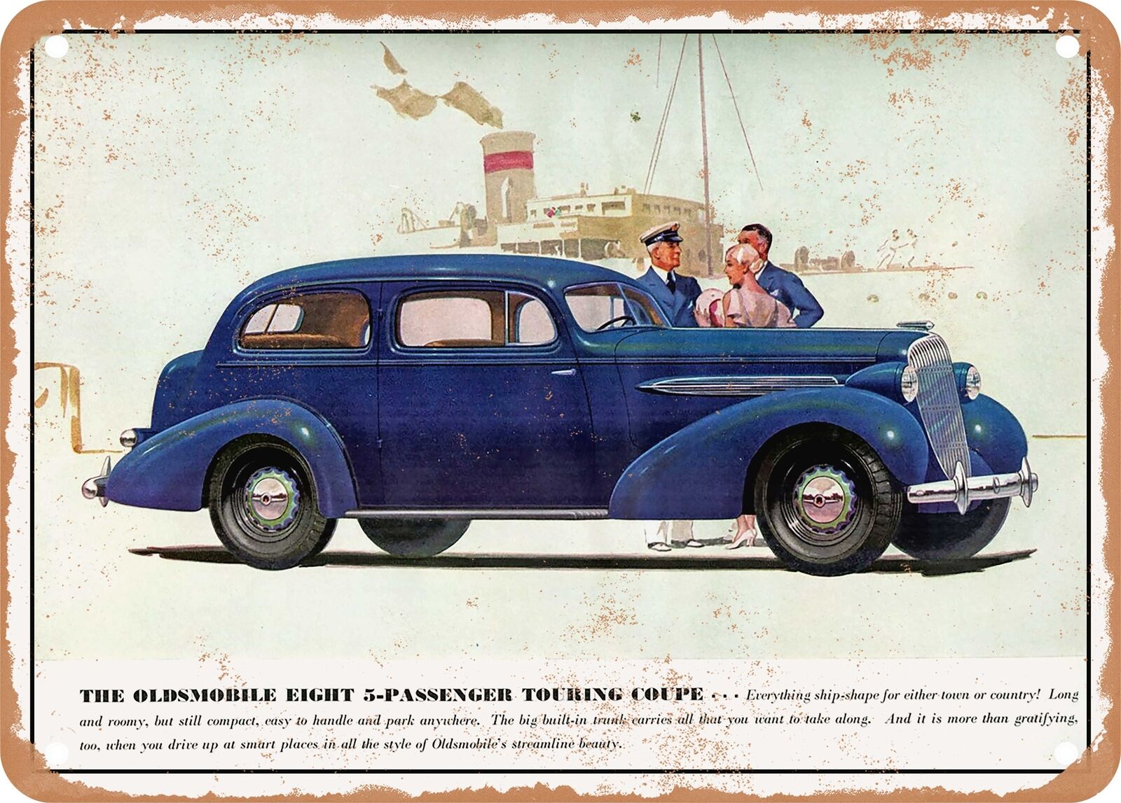 METAL SIGN - 1935 Oldsmobile Eight 5 Passenger Touring Coupe Vintage Ad