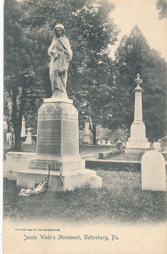 GETTYSBURG PA - Jennie Wade\'s Monument Rotograph Postcard - udb (pre 1908)