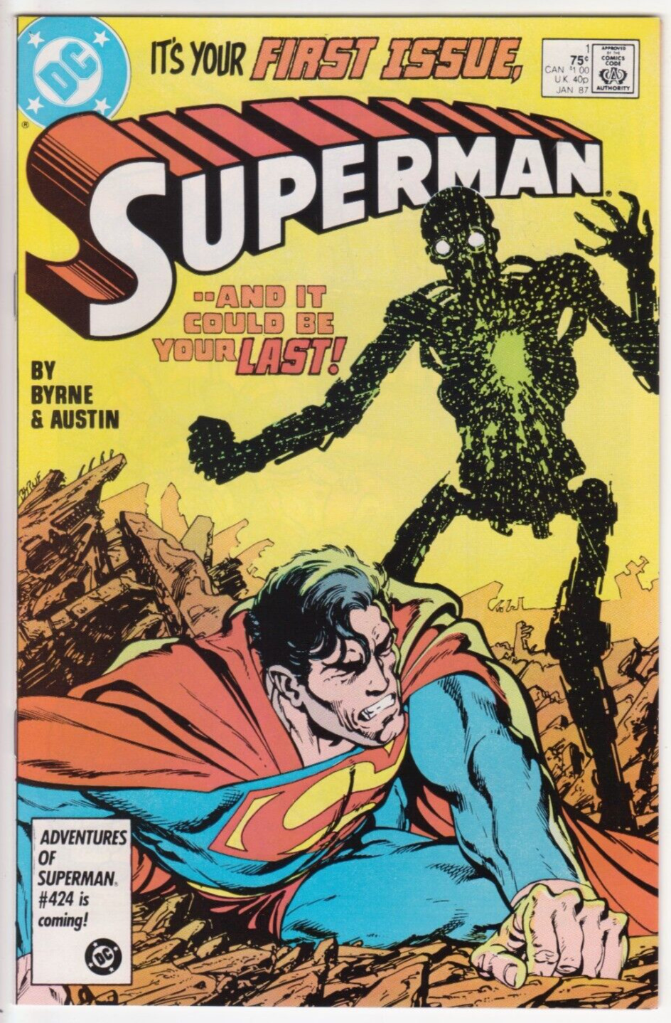 Superman #1, DC Comics 1987 VF/NM 9.0 Volume 2 First issue by John Byrne