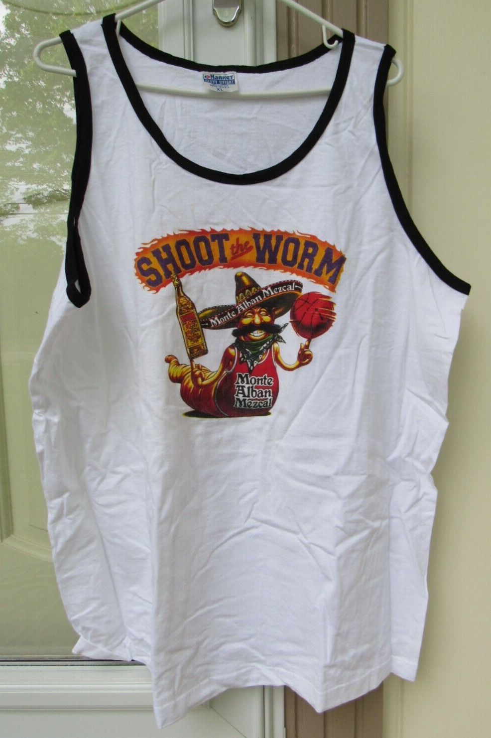 New Monte Alban Mezcal Tequilla SHOOT THE WORM Basketball Tank Top Shirt X-Large