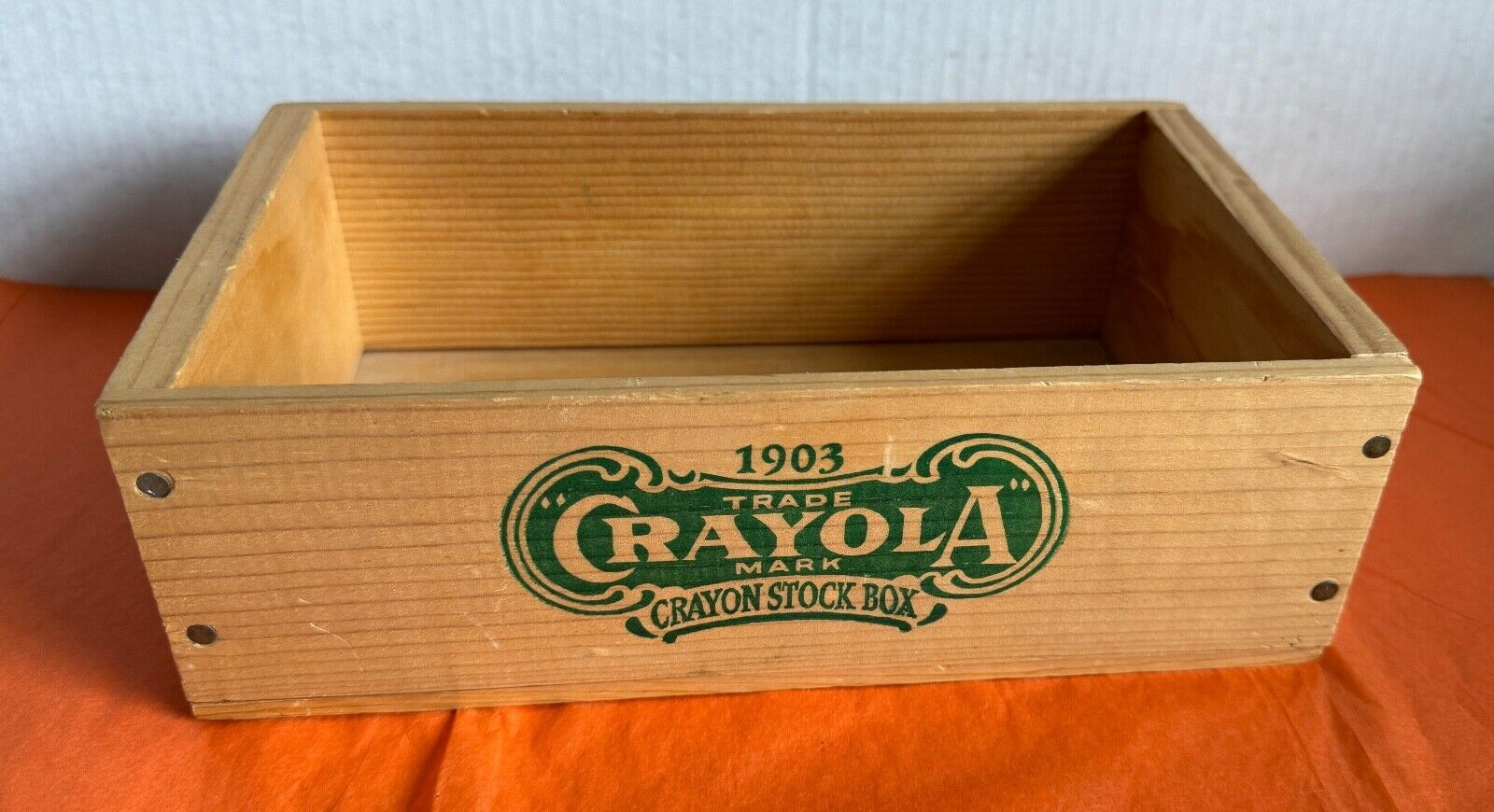 Vintage Licensed Replica Wooden Crate 1903 Crayola Crayon Box/Crate storage 