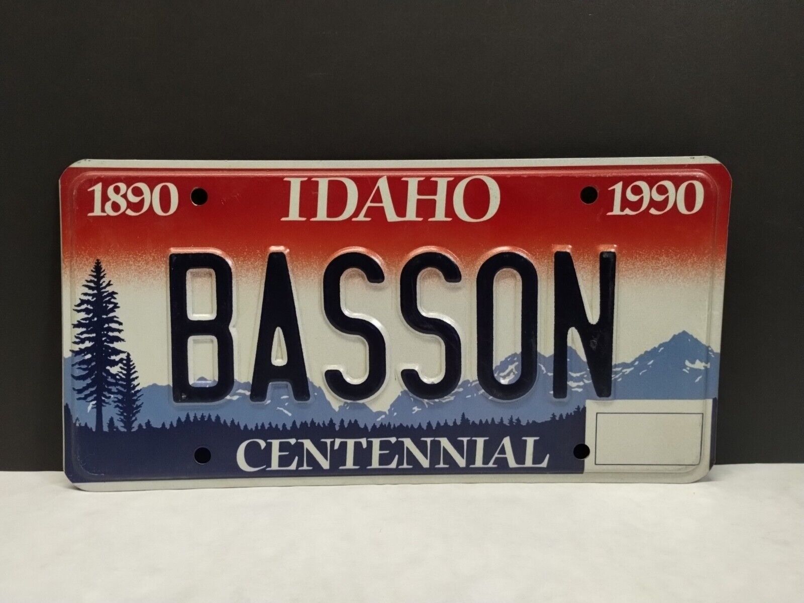 Vintage 1990s Idaho License Plate ~ BASSON ~ VERY RARE ~ BASS FISHING