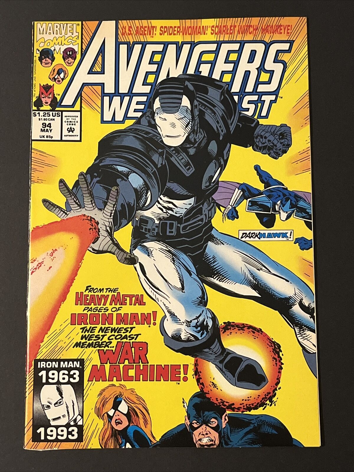 Avengers West Coast #94 Rhodey takes the name War Machine VF 1993 Marvel Comics