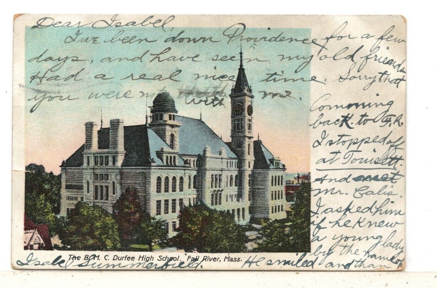 1906 UDB PC: B.M.C. Durfee High School – Fall River, Massachusetts