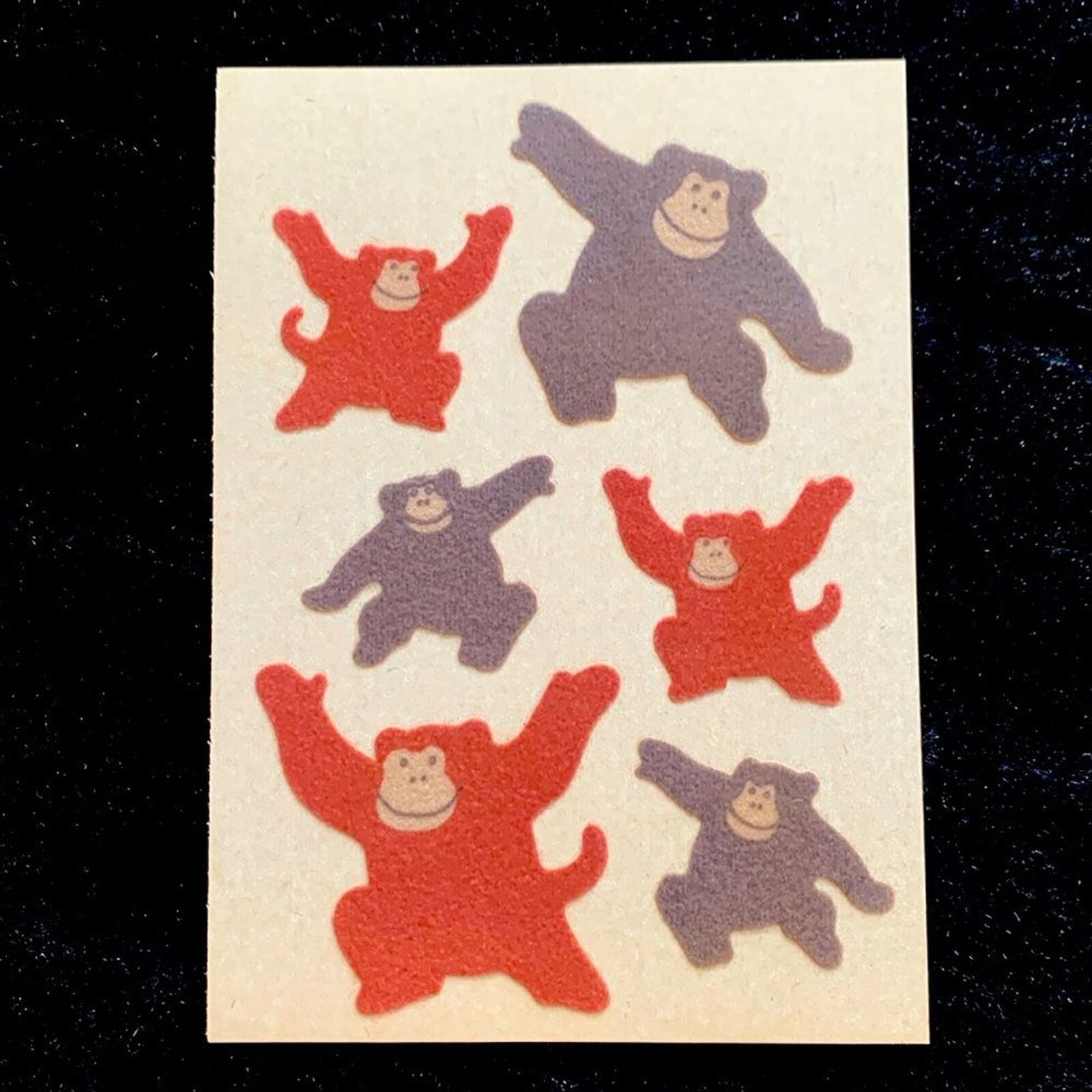 Vintage RARE Fuzzy Sandylion Monkey Stickers