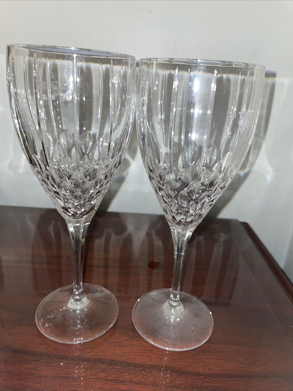Two Royal Doulton Crystal DESTINY  Wine Glass Goblet ( Discontinued 1991/94)