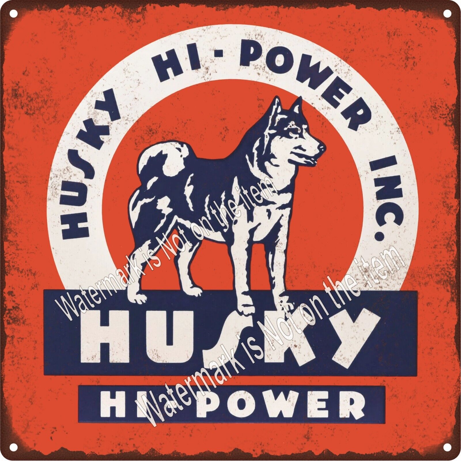 Husky Hi Power Gas Gasoline Oil Pump Mancave Metal Sign Repro 12x12\