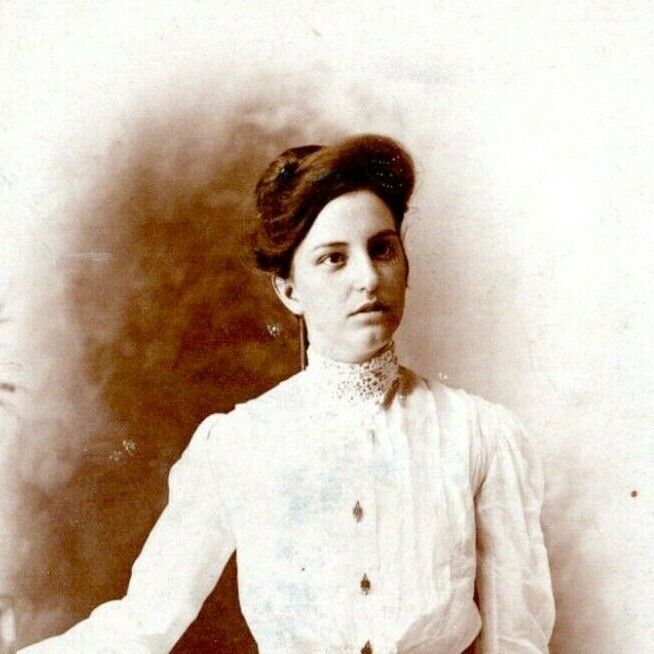 Mabel Ruhl RPPC Postcard Pretty Young Woman ID\'d Real Photo 1910 LK