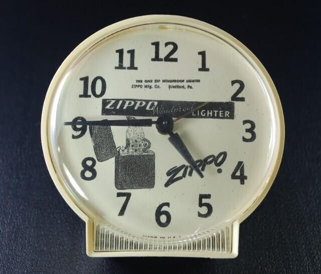 Rare Vintage Zippo Black Crackle WW2 Zippo Lighter Front Motif Table Alarm Clock