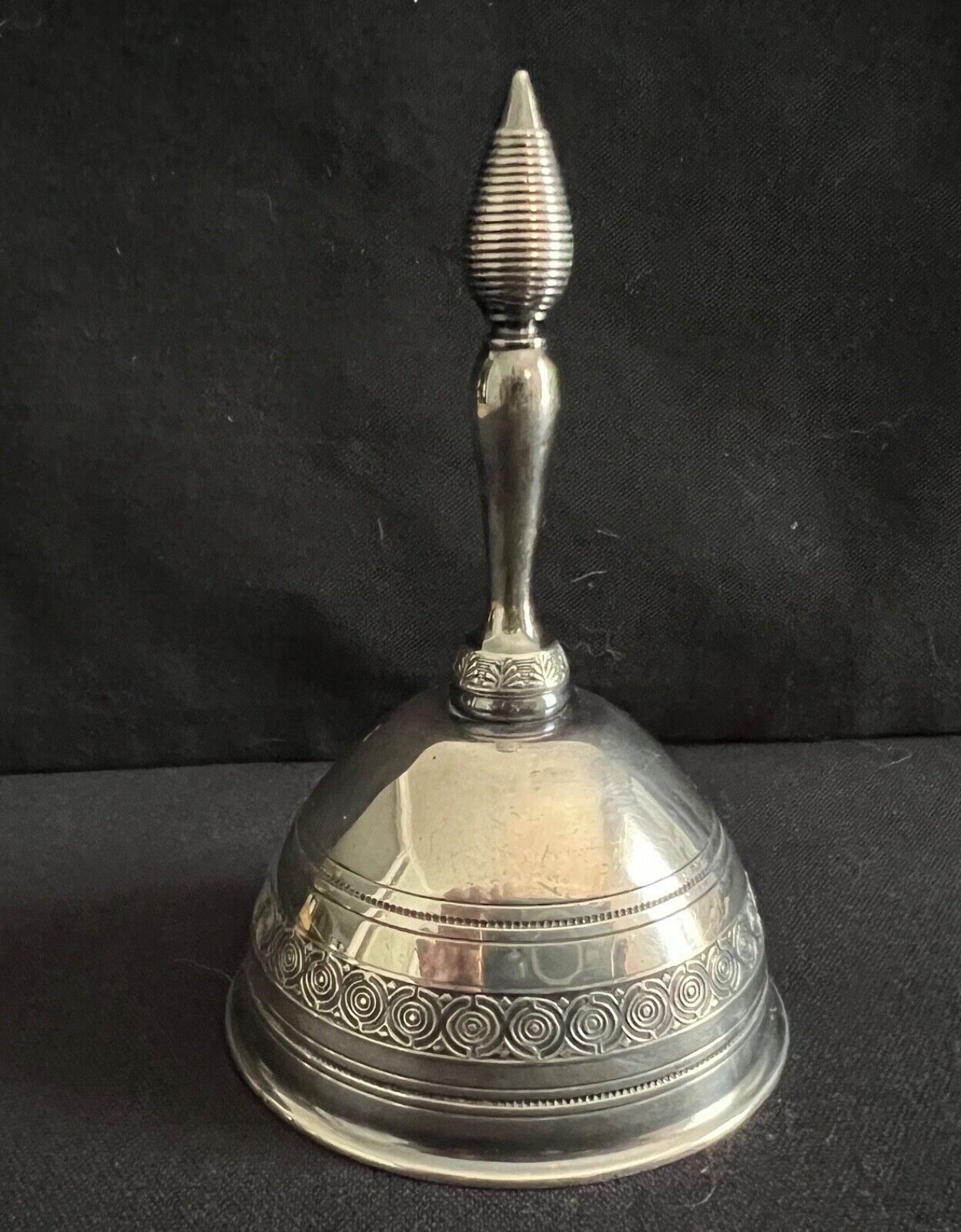 Vintage Gorham Silver Plate Dinner Table Bell 3.75 in. 1895. Moon Mark GMFG Co