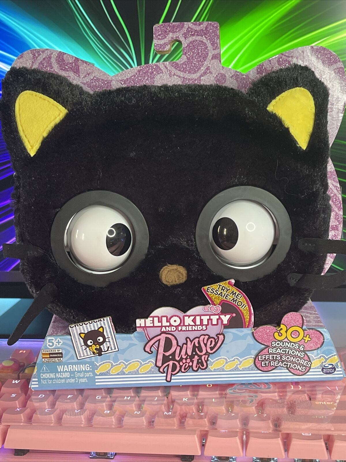 New Sanrio Chococat Purse Pets Friend Interactive Toy Black Cat Hello Kitty