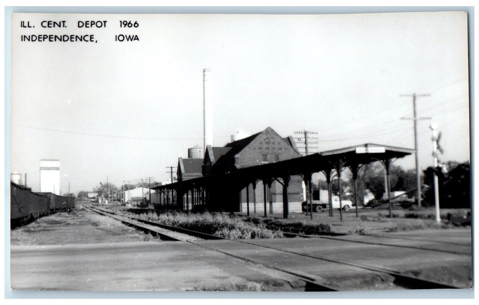 Independence Iowa IA Postcard Ill. Center Depot 1966 Unposted RPPC Photo