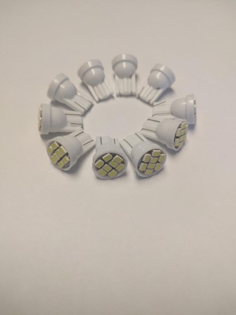 Pinball Flasher 906 Set/10 Led Light Bulbs White 8 Smd Bright 12v 