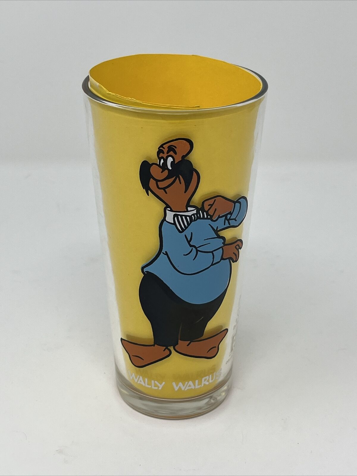 1970s Pepsi Collector Series Wally Walrus Walter Lantz Drinking Glass 6 1/4\