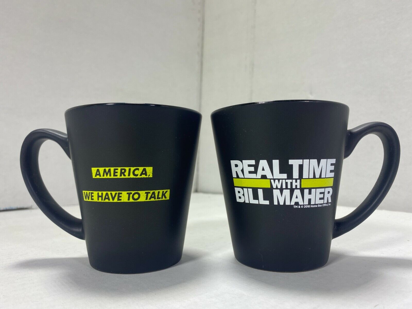 Real Time with Bill Maher America Talk Mug 2 MUGS SET NEW OFFICIAL MERCHANDISE