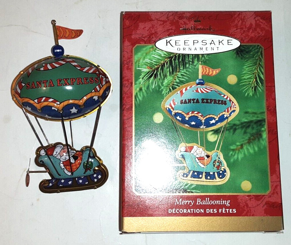 Hallmark Keepsake Ornament 2000 Merry Ballooning Pressed Tin Ornament