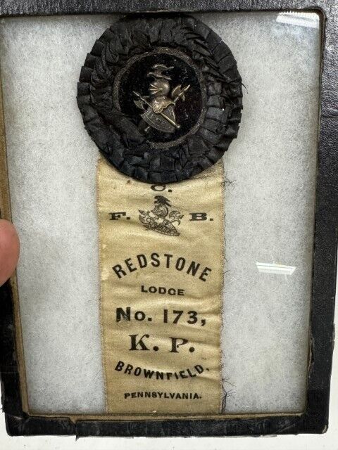Early K.P. Redstone Lodge Ribbon in nice Case - Amazing Condition - RARE VINTAGE