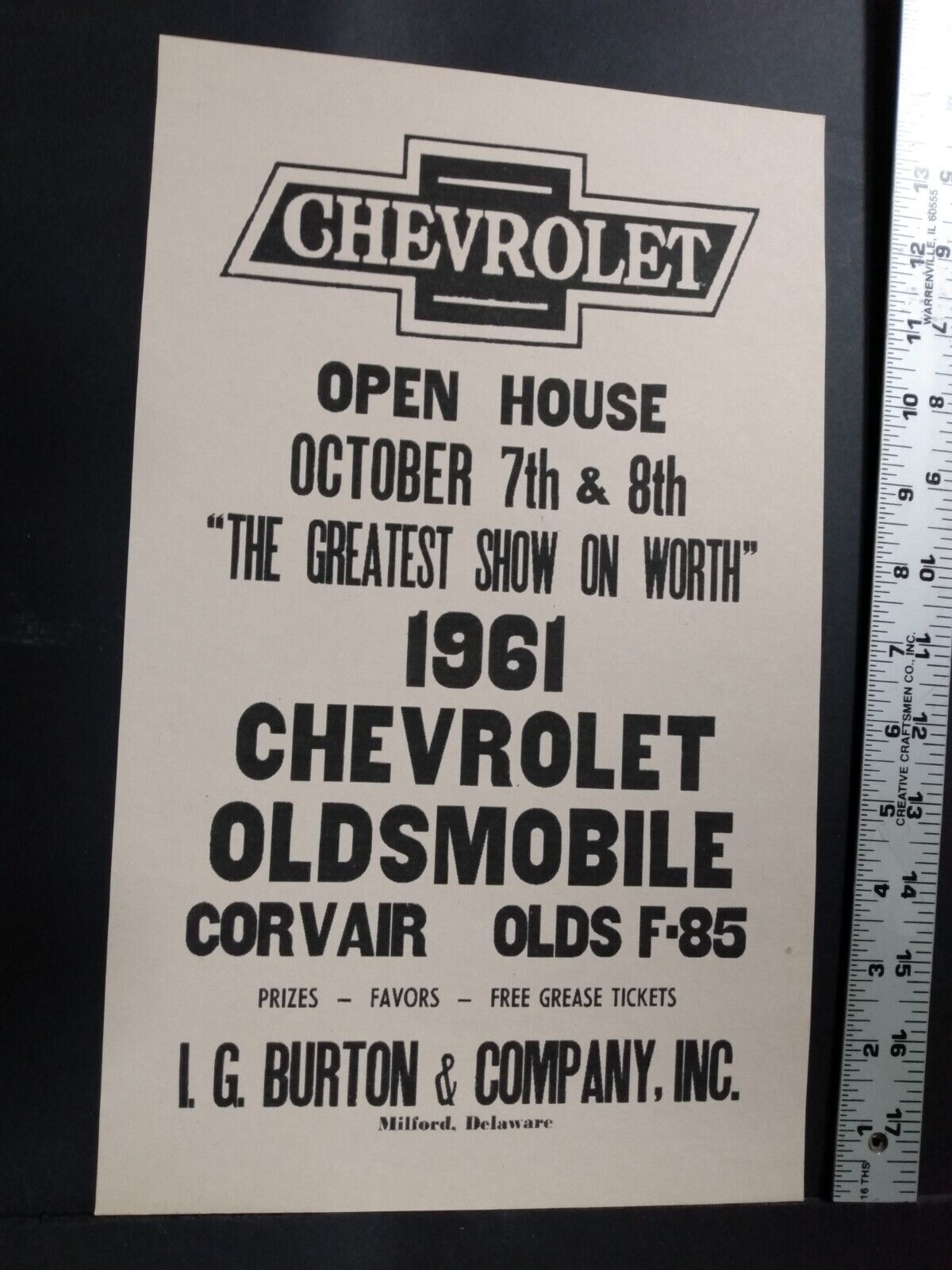 1961 Chevrolet Broadside  Chevy Milford Delaware  \