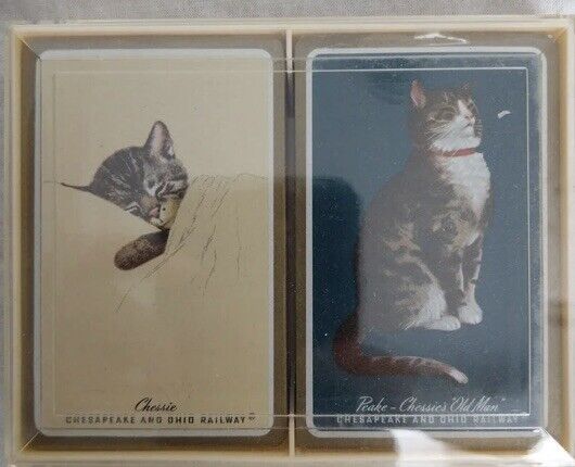 Vtg Chesapeake Ohio Railroad Chessie System Cat Kitten Playing Cards Unused