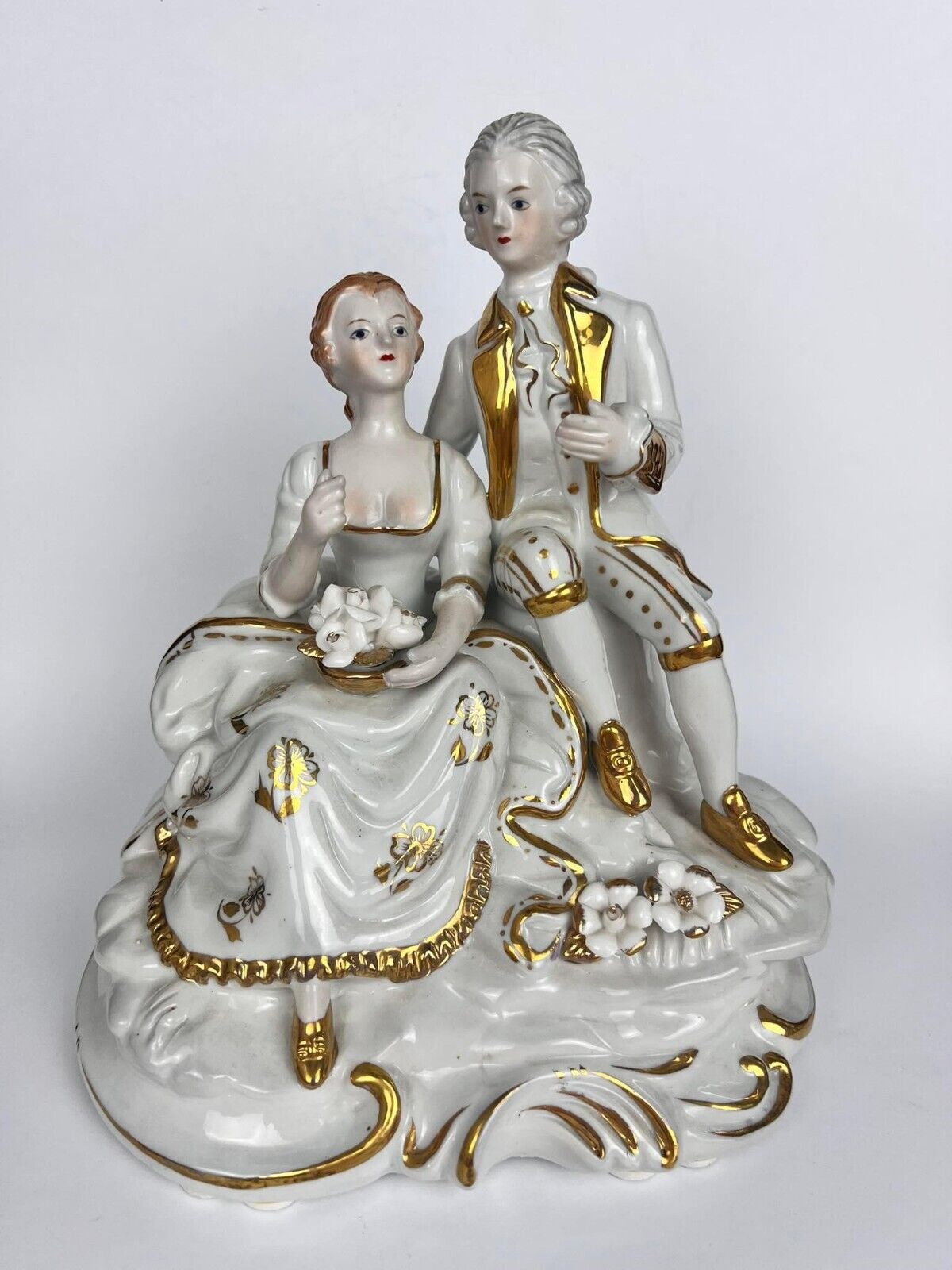 Meissen Dresden Massive Original Vintage Porcelain Figure Statue Couple Germany