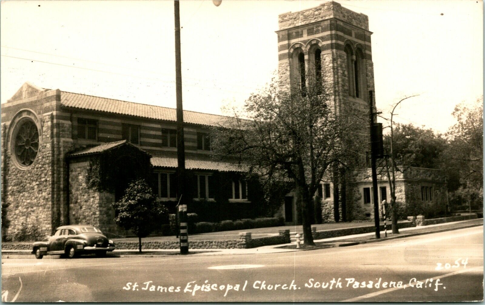 RPPC St James Episcopal Church South Pasadena CA California UNP Postcard T19