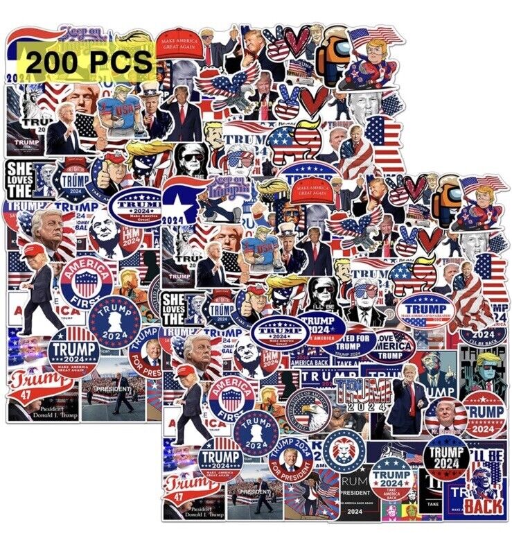 200 Piece Donald Trump Stickers Trump 2024 Bulk Stickers MAGA